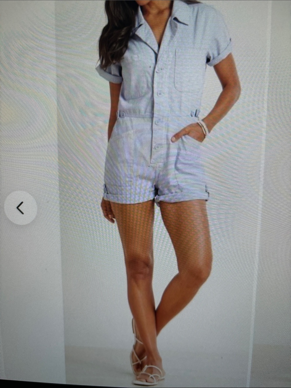 Pistola Light Blue Short-Sleeve Button Romper